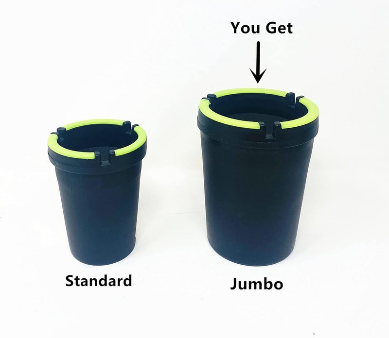 TSY TOOL (3 Pack Jumbo) Glow in the Dark Butt Bucket Ashtray Cigarette Cup Car Ash Holder Portable Truck Home Office Black - Image 3